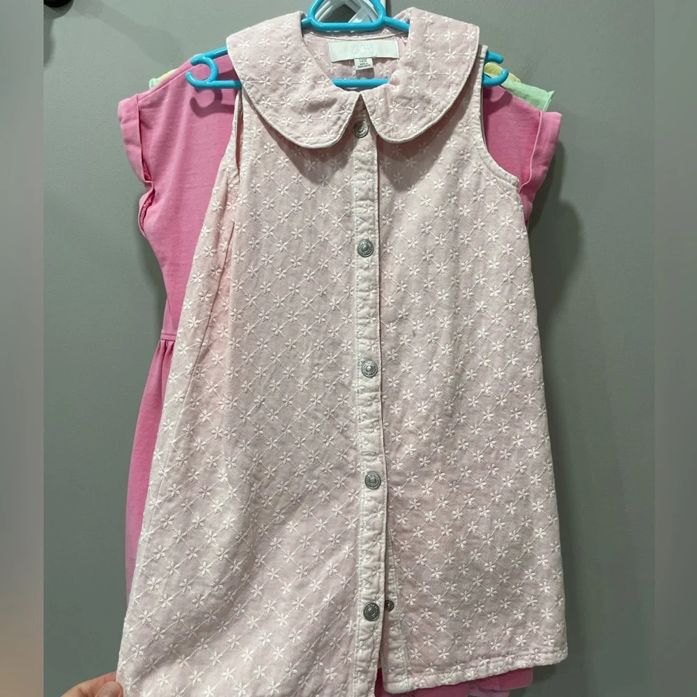 Zara Pink Button Down Kids Shirt with Star Pattern